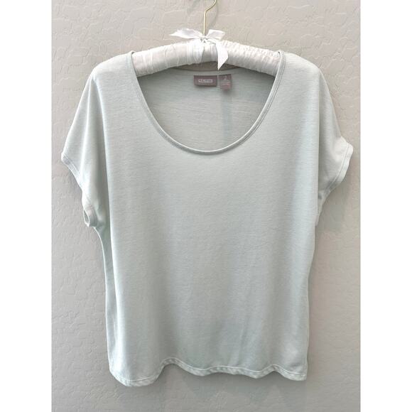 CHICO’S | Light Mint Linen Blend Scoop Neck Tee | Size 2 Large - Picture 1 of 5